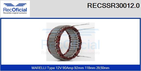 RECOFICIAL RECSSR30012.0 - Статор, генератор vvparts.bg