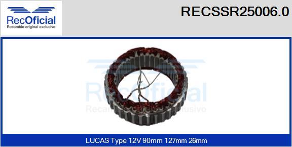 RECOFICIAL RECSSR25006.0 - Статор, генератор vvparts.bg