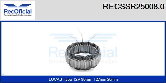 RECOFICIAL RECSSR25008.0 - Статор, генератор vvparts.bg