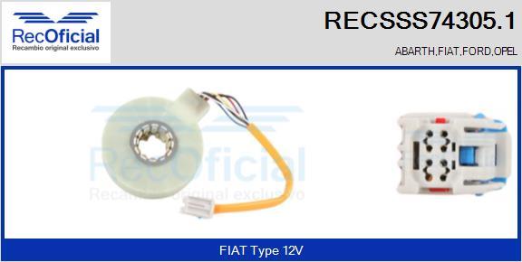 RECOFICIAL RECSSS74305.1 - Датчик за ъгъла на завиване vvparts.bg