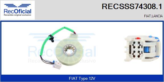 RECOFICIAL RECSSS74308.1 - Датчик за ъгъла на завиване vvparts.bg