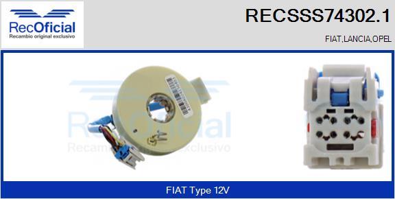 RECOFICIAL RECSSS74302.1 - Датчик за ъгъла на завиване vvparts.bg