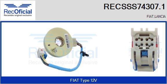 RECOFICIAL RECSSS74307.1 - Датчик за ъгъла на завиване vvparts.bg