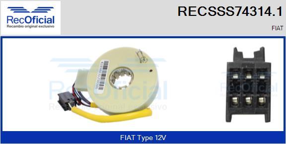 RECOFICIAL RECSSS74314.1 - Датчик за ъгъла на завиване vvparts.bg