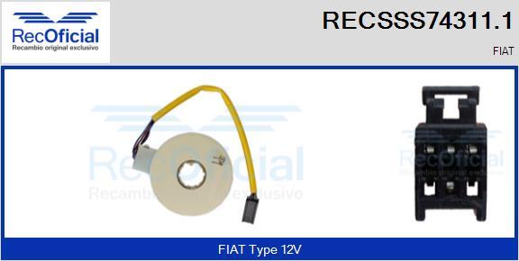 RECOFICIAL RECSSS74311.1 - Датчик за ъгъла на завиване vvparts.bg