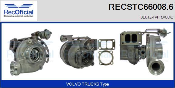 RECOFICIAL RECSTC66008.6 - Турбина, принудително пълнене с въздух vvparts.bg