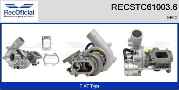 RECOFICIAL RECSTC61003.6 - Турбина, принудително пълнене с въздух vvparts.bg