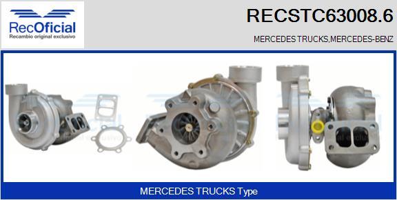 RECOFICIAL RECSTC63008.6 - Турбина, принудително пълнене с въздух vvparts.bg