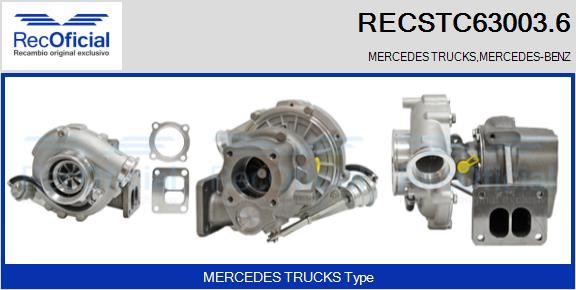 RECOFICIAL RECSTC63003.6 - Турбина, принудително пълнене с въздух vvparts.bg