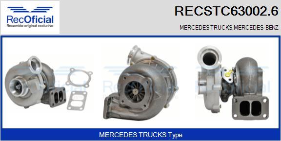 RECOFICIAL RECSTC63002.6 - Турбина, принудително пълнене с въздух vvparts.bg