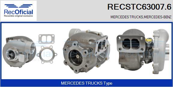 RECOFICIAL RECSTC63007.6 - Турбина, принудително пълнене с въздух vvparts.bg