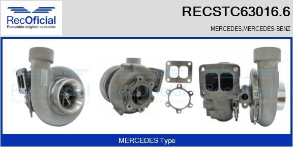 RECOFICIAL RECSTC63016.6 - Турбина, принудително пълнене с въздух vvparts.bg