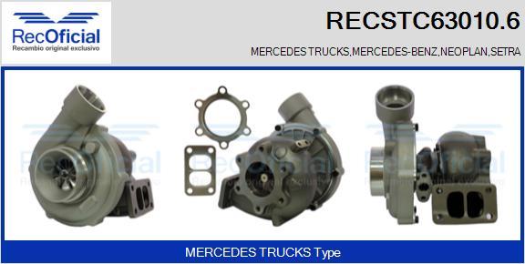 RECOFICIAL RECSTC63010.6 - Турбина, принудително пълнене с въздух vvparts.bg