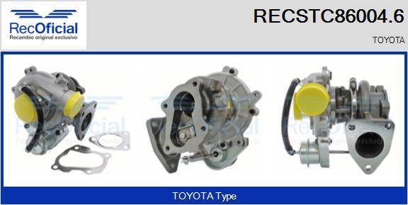 RECOFICIAL RECSTC86004.6 - Турбина, принудително пълнене с въздух vvparts.bg