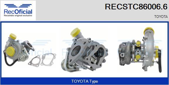 RECOFICIAL RECSTC86006.6 - Турбина, принудително пълнене с въздух vvparts.bg