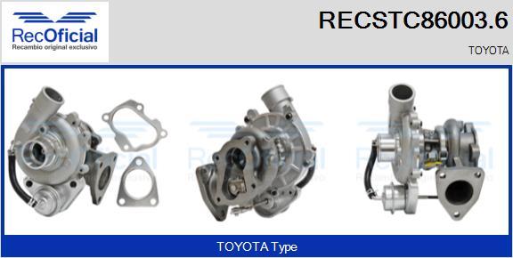 RECOFICIAL RECSTC86003.6 - Турбина, принудително пълнене с въздух vvparts.bg