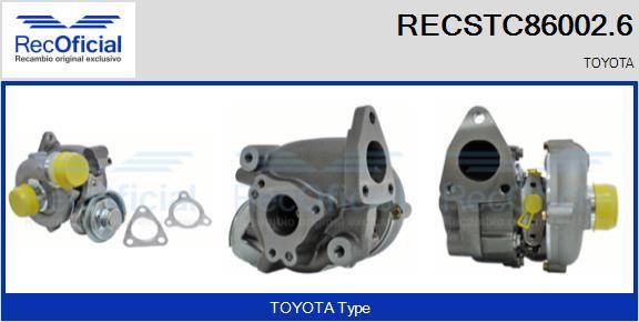 RECOFICIAL RECSTC86002.6 - Турбина, принудително пълнене с въздух vvparts.bg