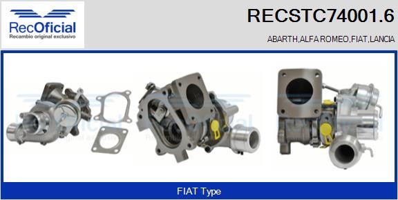 RECOFICIAL RECSTC74001.6 - Турбина, принудително пълнене с въздух vvparts.bg