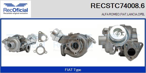 RECOFICIAL RECSTC74008.6 - Турбина, принудително пълнене с въздух vvparts.bg