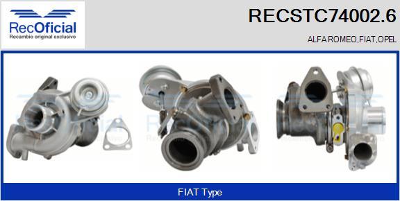 RECOFICIAL RECSTC74002.6 - Турбина, принудително пълнене с въздух vvparts.bg