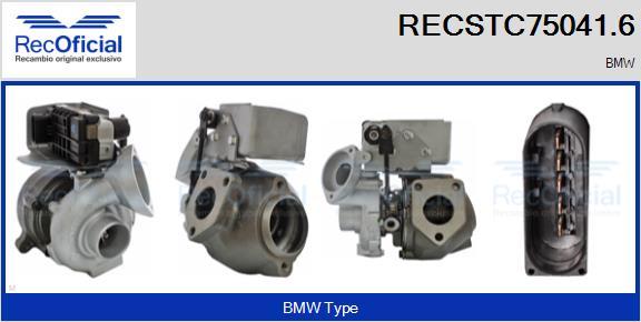 RECOFICIAL RECSTC75041.6 - Турбина, принудително пълнене с въздух vvparts.bg