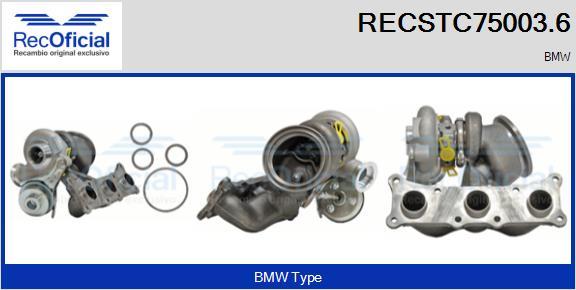 RECOFICIAL RECSTC75003.6 - Турбина, принудително пълнене с въздух vvparts.bg