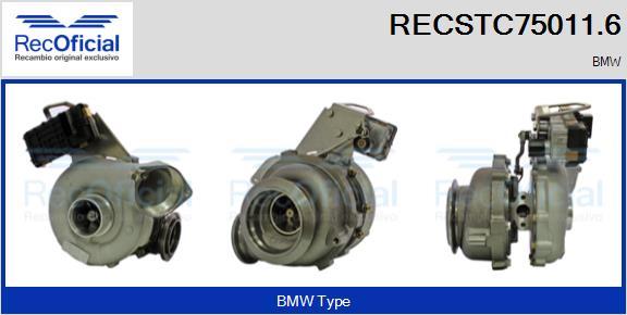 RECOFICIAL RECSTC75011.6 - Турбина, принудително пълнене с въздух vvparts.bg