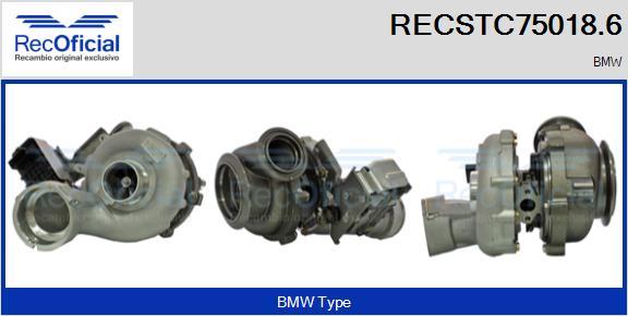 RECOFICIAL RECSTC75018.6 - Турбина, принудително пълнене с въздух vvparts.bg