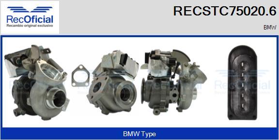 RECOFICIAL RECSTC75020.6 - Турбина, принудително пълнене с въздух vvparts.bg