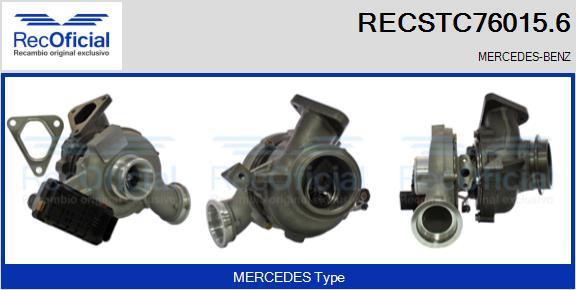 RECOFICIAL RECSTC76015.6 - Турбина, принудително пълнене с въздух vvparts.bg