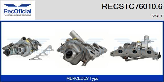 RECOFICIAL RECSTC76010.6 - Турбина, принудително пълнене с въздух vvparts.bg