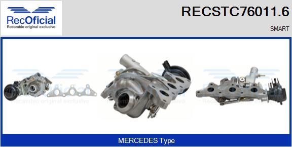 RECOFICIAL RECSTC76011.6 - Турбина, принудително пълнене с въздух vvparts.bg