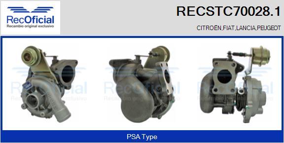 RECOFICIAL RECSTC70028.1 - Турбина, принудително пълнене с въздух vvparts.bg