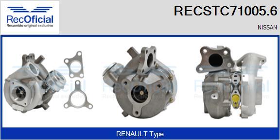 RECOFICIAL RECSTC71005.6 - Турбина, принудително пълнене с въздух vvparts.bg