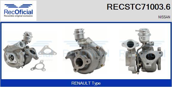 RECOFICIAL RECSTC71003.6 - Турбина, принудително пълнене с въздух vvparts.bg