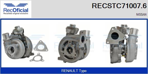 RECOFICIAL RECSTC71007.6 - Турбина, принудително пълнене с въздух vvparts.bg