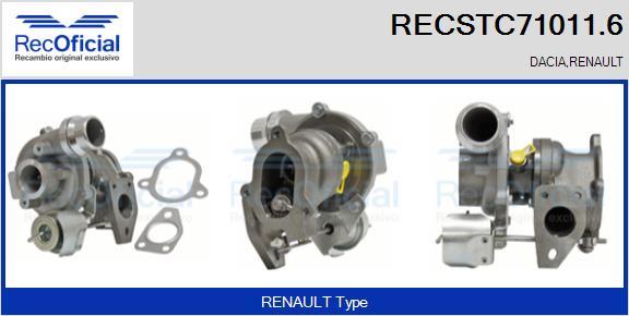 RECOFICIAL RECSTC71011.6 - Турбина, принудително пълнене с въздух vvparts.bg