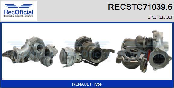 RECOFICIAL RECSTC71039.6 - Турбина, принудително пълнене с въздух vvparts.bg