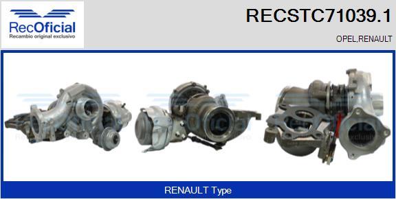 RECOFICIAL RECSTC71039.1 - Турбина, принудително пълнене с въздух vvparts.bg