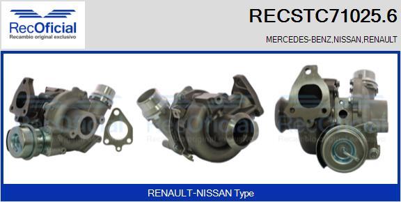 RECOFICIAL RECSTC71025.6 - Турбина, принудително пълнене с въздух vvparts.bg