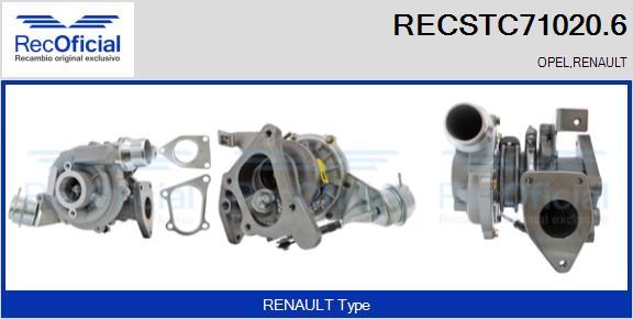 RECOFICIAL RECSTC71020.6 - Турбина, принудително пълнене с въздух vvparts.bg