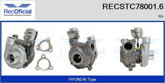 RECOFICIAL RECSTC78001.6 - Турбина, принудително пълнене с въздух vvparts.bg
