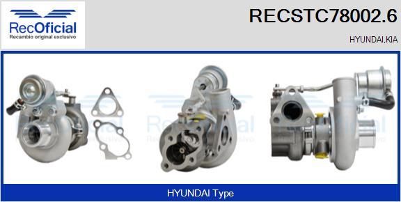 RECOFICIAL RECSTC78002.6 - Турбина, принудително пълнене с въздух vvparts.bg