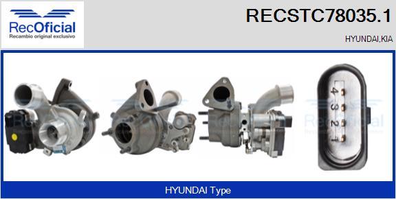 RECOFICIAL RECSTC78035.1 - Турбина, принудително пълнене с въздух vvparts.bg