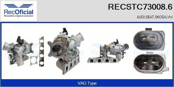 RECOFICIAL RECSTC73008.6 - Турбина, принудително пълнене с въздух vvparts.bg