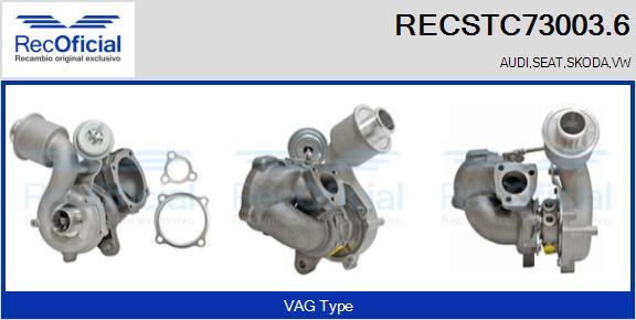 RECOFICIAL RECSTC73003.6 - Турбина, принудително пълнене с въздух vvparts.bg