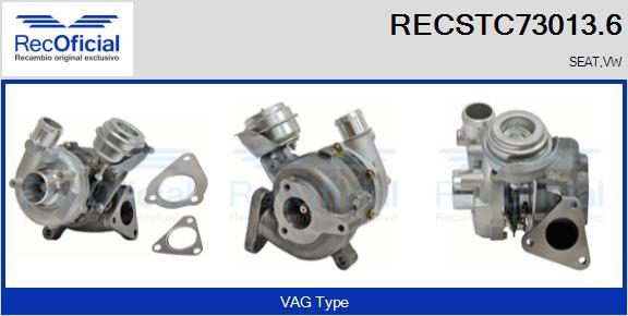 RECOFICIAL RECSTC73013.6 - Турбина, принудително пълнене с въздух vvparts.bg