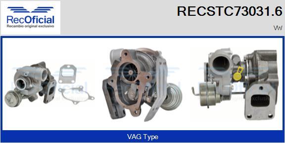 RECOFICIAL RECSTC73031.6 - Турбина, принудително пълнене с въздух vvparts.bg