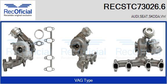 RECOFICIAL RECSTC73026.6 - Турбина, принудително пълнене с въздух vvparts.bg