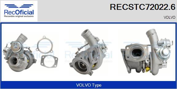 RECOFICIAL RECSTC72022.6 - Турбина, принудително пълнене с въздух vvparts.bg